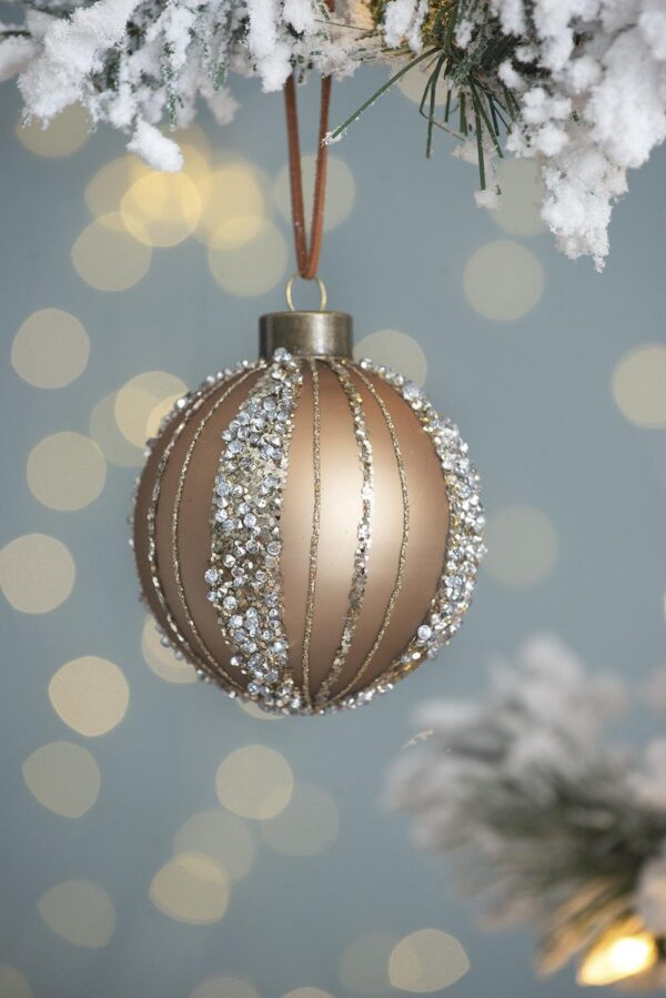 Christmas Ball Ornaments, Decorative Hanging Ball Christmas Tree Ornaments For Holiday Party Decorations (Set of 4) - Gold