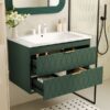 Wall Mounted Bathroom Vanity With Resin Sink, Floating Bathroom Storage Cabinet With 2 Drawers, Bathroom Cabinet - Green - Image 22