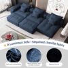 Modern Oversized Modular Sectional Sofa, Sparkling Chenille Fabric Soft Cushion Sofa With 6 Pillows, 6 Pieces Diy Combination Tufted Sofa, No Assembly Required - Blue - Image 16