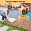 Acacia Wood Interlocking Deck Tiles Checker Pattern, 30 Piece Square Acacia Hardwood Outdoor Flooring For Patio, Bancony, Pool Side - Brown - Image 29