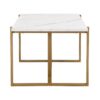 Modern Dining Table Set For 6 Faux Marble Kitchen Table Set With 6 Upholstered Dining Chairs, 7 Piece - White / Golden - Image 14