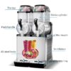 110V Commercial Slushy Machine 30L Double Tank 950W Stainless Steel Margarita Frozen Drink With Powerful Compressor Efficient Cooling Perfect For Supermarkets Cafes Restaurants Bars - Silver - Image 4