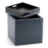 Rockwood - Cube Storage Ottoman With Tray - Denim Blue - Image 5