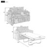 Twin Size Sofa Bed Sleeper Sofa Loveseat Sofa With Foldable Mattress, USB Ports, Side Table & Storage Pocket - Gray - Image 2