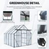 Double Door Polycarbonate Greenhouse Raised Base And Anchor Aluminum Heavy Duty Walk In Greenhouses For Outdoor Backyard In All Season - Black - Image 6