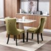 Nikki - Modern, High-End Tufted Solid Wood Contemporary Velvet Upholstered Dining Chair With Wood Legs Nailhead Trim (Set of 2) - Olive Green - Image 15