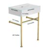 24" Ceramic Console Bathroom Sink With Overflow Basin & Toned Legs - White - Image 5