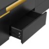 TV Stand For TVs Up To 80", TV Cabinet With 4 Drawers And 2 Spacious Cabinets, 5 Metal Legs For Living Room - Black - Image 14