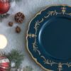 Plastic Charger Plate (Set of 8) - Blue / Gold / Polypropylene - Image 4