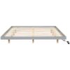 King Size Floating Bed With LED Lights Underneath, Modern King Size Low Profile Platform Bed With LED Lights - Gray - Image 9