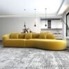 Elijah - Japandi Style Curvy Sectional Sofa - Yellow - Image 4