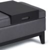 Oregon - Storage Ottoman Bench With Tray - Stone Gray - Image 8
