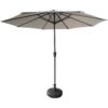 9 Ft Aluminum Patio Market Umbrella With 8 Ribs UV 50 Protection Push Button Tilt And Crank For Garden Beach Or Table Use Without Base - Gray - Image 2