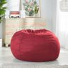 Comfortable High Density Shredded Foam Bean Bag Chair For Kids And Adults With Removable Microsuede Cover - Chinese Red - Image 3
