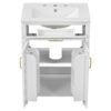 Bathroom Vanity Combo With Ceramic Sink, Luxurious Space-Saving Vanity, 2 Soft-Close Doors - Gold / White - Image 20