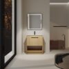 Modern 30" Bathroom Vanity With Ceramic Sink, Freestanding Cabinet, 2 Soft Closing Doors - Oak - Image 5