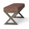 Salinger - Large Ottoman Bench - Distressed Saddle Brown - Image 3