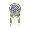 Elegant French Bistro Chair Set With Durable Aluminum Frame And Polyethylene Rattan - White / Navy - Image 10