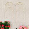 2 Pack Metal Garden Trellis Rustproof Trellis For Climbing Plants Outdoor Flower Support - Cream White - Image 5