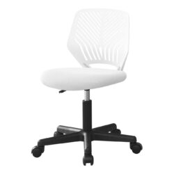 Office Chair, Adjustable Height, Swivel & Ergonomic, Contemporary And Modern - White