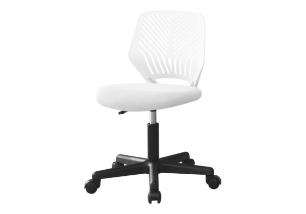 Office Chair, Adjustable Height, Swivel & Ergonomic, Contemporary And Modern - White