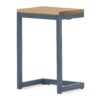 Small C Shaped End Table With Iron Base And Fir Wood Top - Black - Image 7
