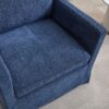 Swivel Accent Chair, Upholstered Skirted Swivel Chair With Removable Back Cushion, 360 Degree Comfy Armchair For Living Room, Nursery, Lounge, Office - Navy Chenille - Image 11