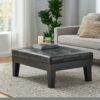 Chatham - Ottoman With Drawer Leather Storage Solution - Dark Coffee - Image 7