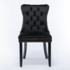 Nikki - Modern, High-End Tufted Solid Wood Contemporary Velvet Upholstered Dining Chair With Wood Legs Nailhead Trim (Set of 2) - Black - Image 3