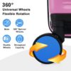 Contrast Color 3 Piece Luggage Set Hardside Spinner Suitcase With Tsa Lock 20" 24' 28" Available - Pink - Image 4