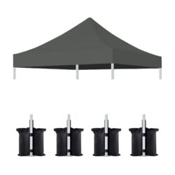 10 0 Ft Canopy Replacement Top With 4 Pack Weight Bags Pop Up Tent Cover Only Frame Not Included - Gray