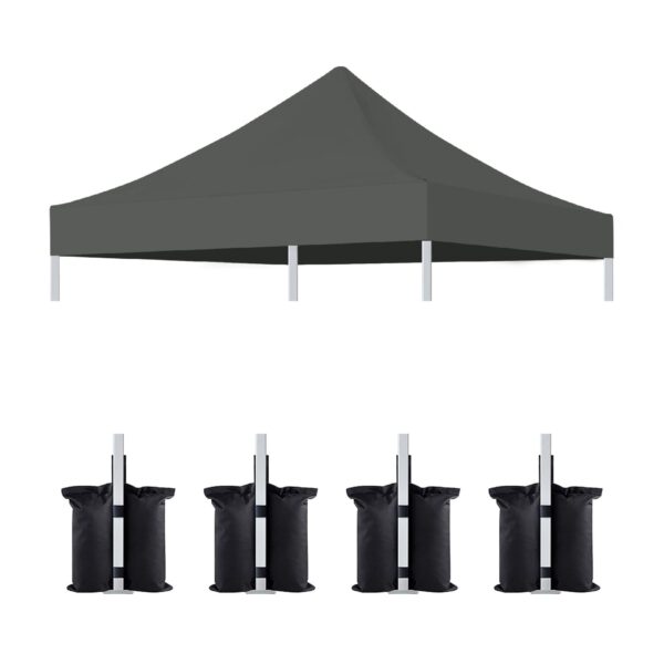 10 0 Ft Canopy Replacement Top With 4 Pack Weight Bags Pop Up Tent Cover Only Frame Not Included - Gray