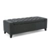 Contemporary Storage Ottoman With Tufted Top - Dark Gray - Image 7