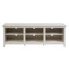 Modern Transitional 3 Shelf Open Storage 70" TV Stand For 80" TVs - White Wash - Image 3