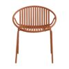 Modern Outdoor 7 Piece Expandable Dining Set With Stackable Chairs - Orange / Teak - Image 11