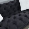 Reversible Sectional Sofa 4 Seater Oversized Convertible L Shaped Couch Velvet Sofa Couch - Black - Image 9