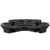 Manual Reclining Sectional Sofa Set L Shaped Symmetrical Motion Sofa Corner Couch Sets With Storage Boxes, 4 Cup Holders And LED Light Strip For Living Room - Black - Image 10