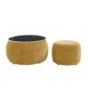 Round Storage Ottoman, 2 In 1 Function, End Table And Ottoman - Dark Yellow - Image 9