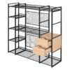 Open Style Wardrobe With Hanging Rails, Shelves And Drawers - Black - Image 9