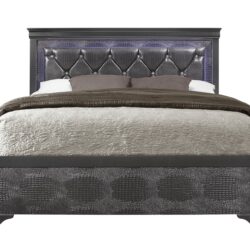 Shaker - Full Bed With LED - Metallic Gray