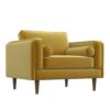 Amber - Velvet Lounge Chair - Yellow - Image 2