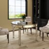 Round Glass Dining Table With Mirror Top - Silver - Image 2