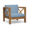 Brava - Modern Club Chair With Water Resistant Cushions - Blue - Image 6
