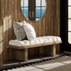 Bella - Upholstered Modern Accent Bench - Ivory White - Image 9