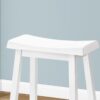Bar Stool Counter Height, Saddle Seat, Contemporary & Modern (Set of 2) - White - Image 2