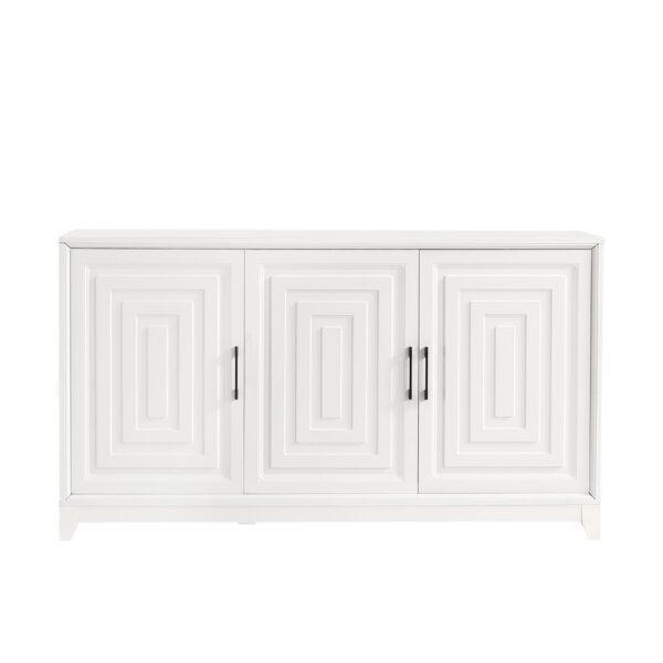 TV Stand For TVs Up To 65", Modern Entertainment Center Media Console Cabinet With 2 Spacious Storage Space - White