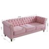 Chesterfield - Velvet Sofa 84.65" For Living Room - Pink - Image 11