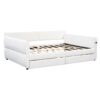 Queen Platform Bed With USB, 2 Drawers - White - Image 13