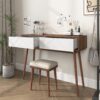 Rustic Entryway Console Table With Carved Panel Drawers And Wood Legs - Natural - Image 11