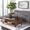 Avala - Coffee Table With Lift Top - Walnut / Black - Image 8